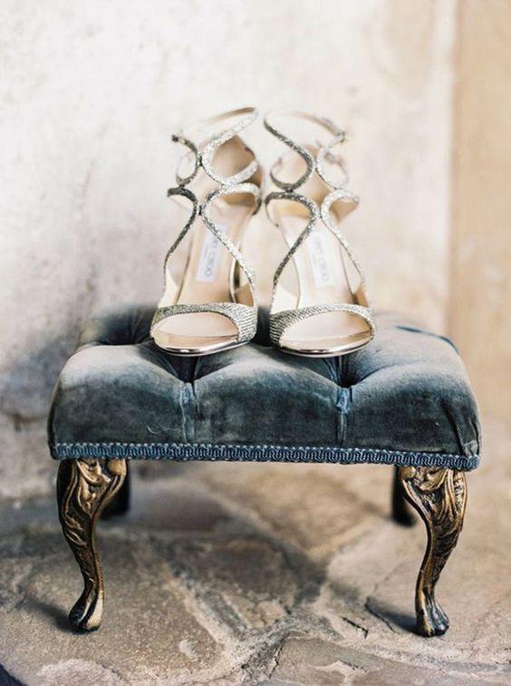 velvet blue wedding shoe inspiration