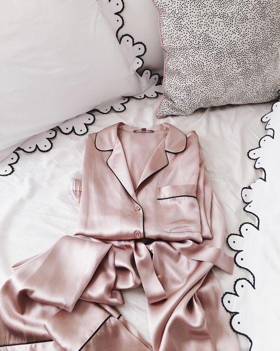pink satin pajamas