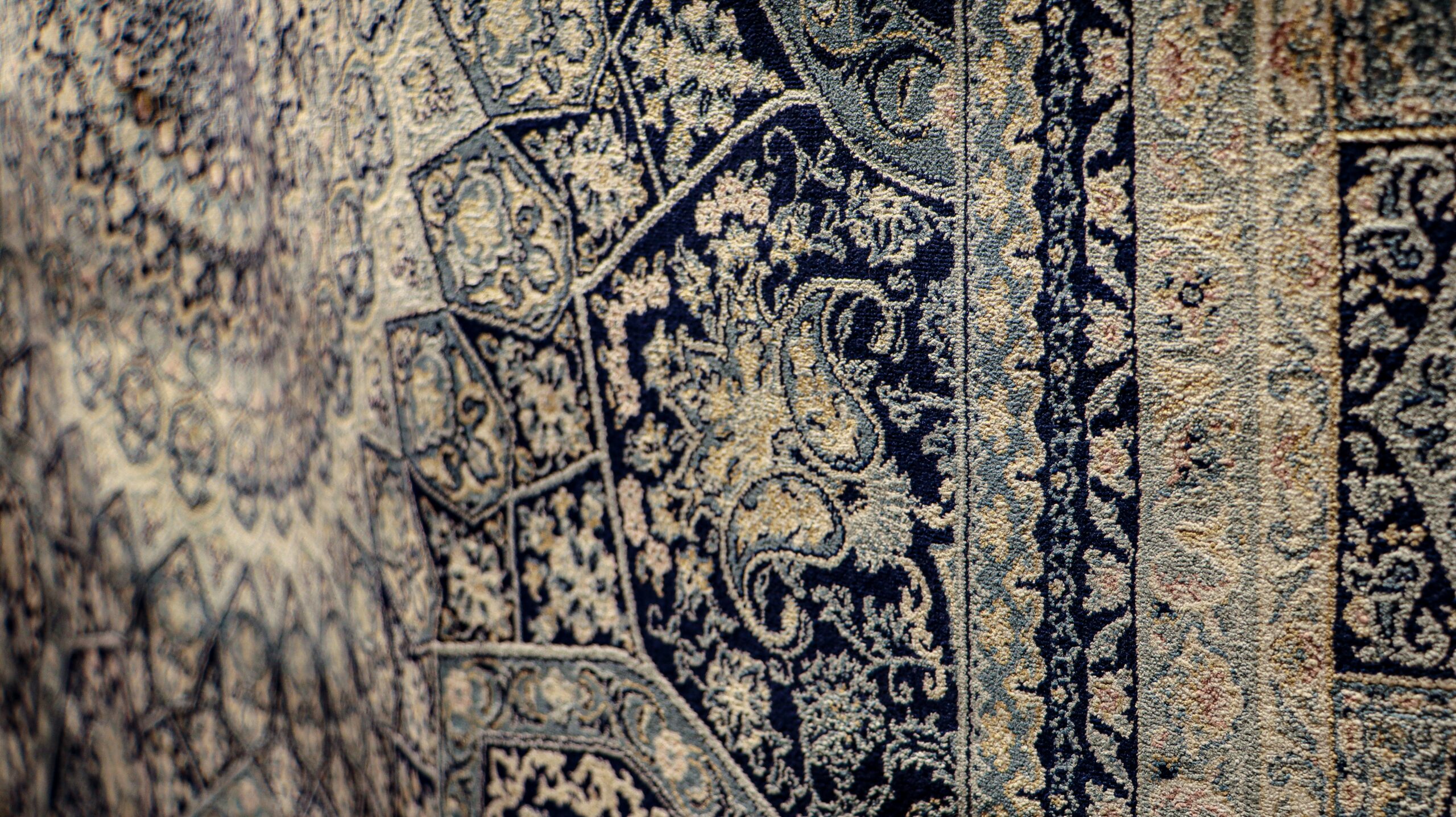 blue toned Oriental rug