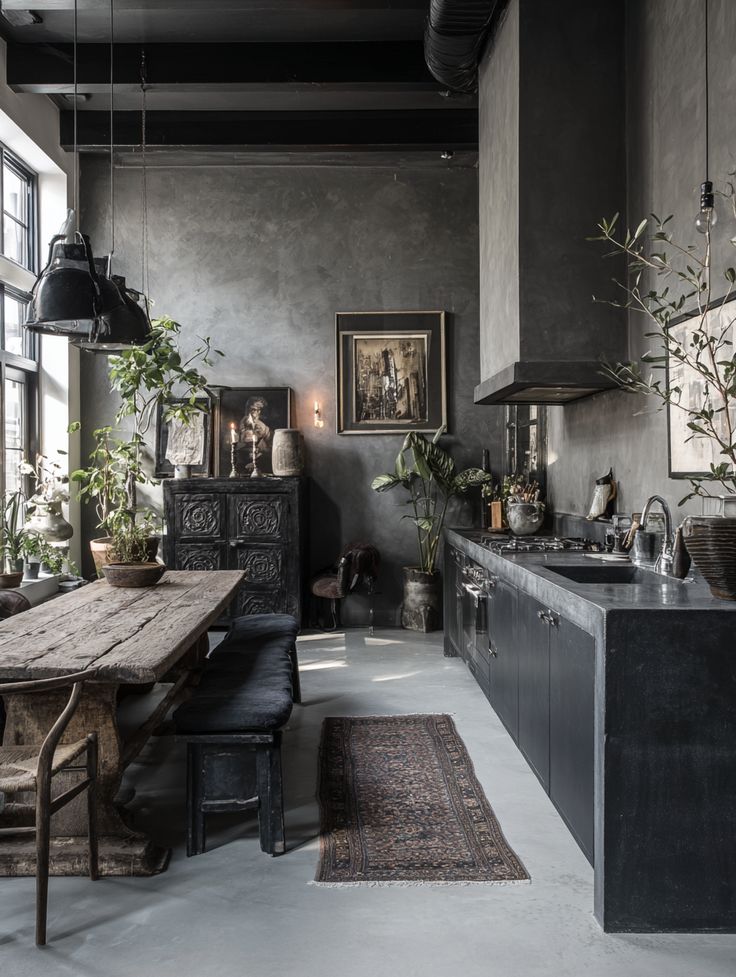 A curated "larder look" vignette that highlights natural textures and earthy tones, perfect for a rustic and atmospheric kitchen aesthetic.
